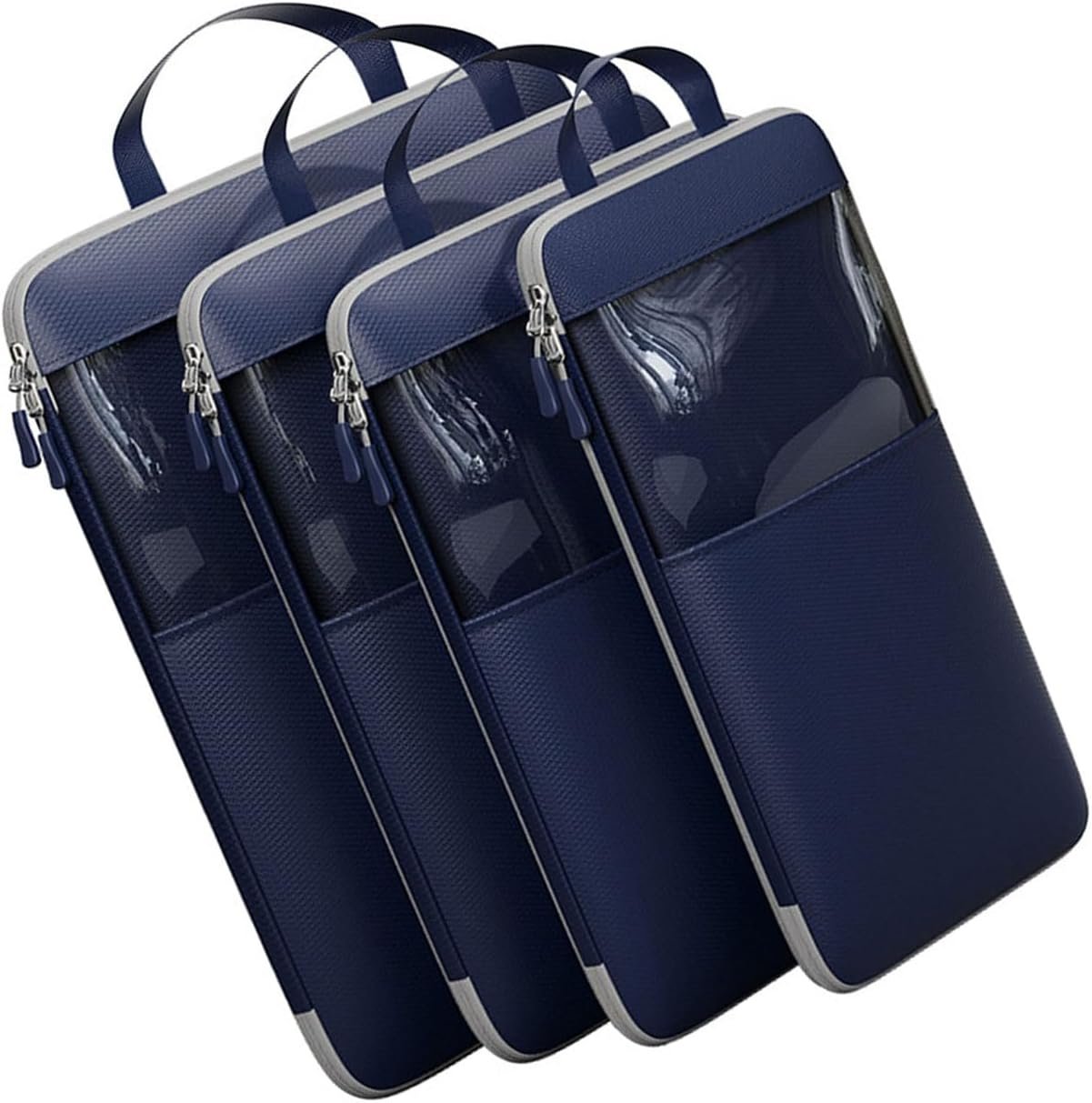 CAUNLA Set of 4 Efficient Luggage Organization Bags Functional Organized Packing Container Expandable Compression Cubes Bags