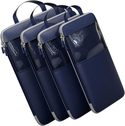 CAUNLA Set of 4 Efficient Luggage Organization Bags Functional Organized Packing Container Expandable Compression Cubes Bags