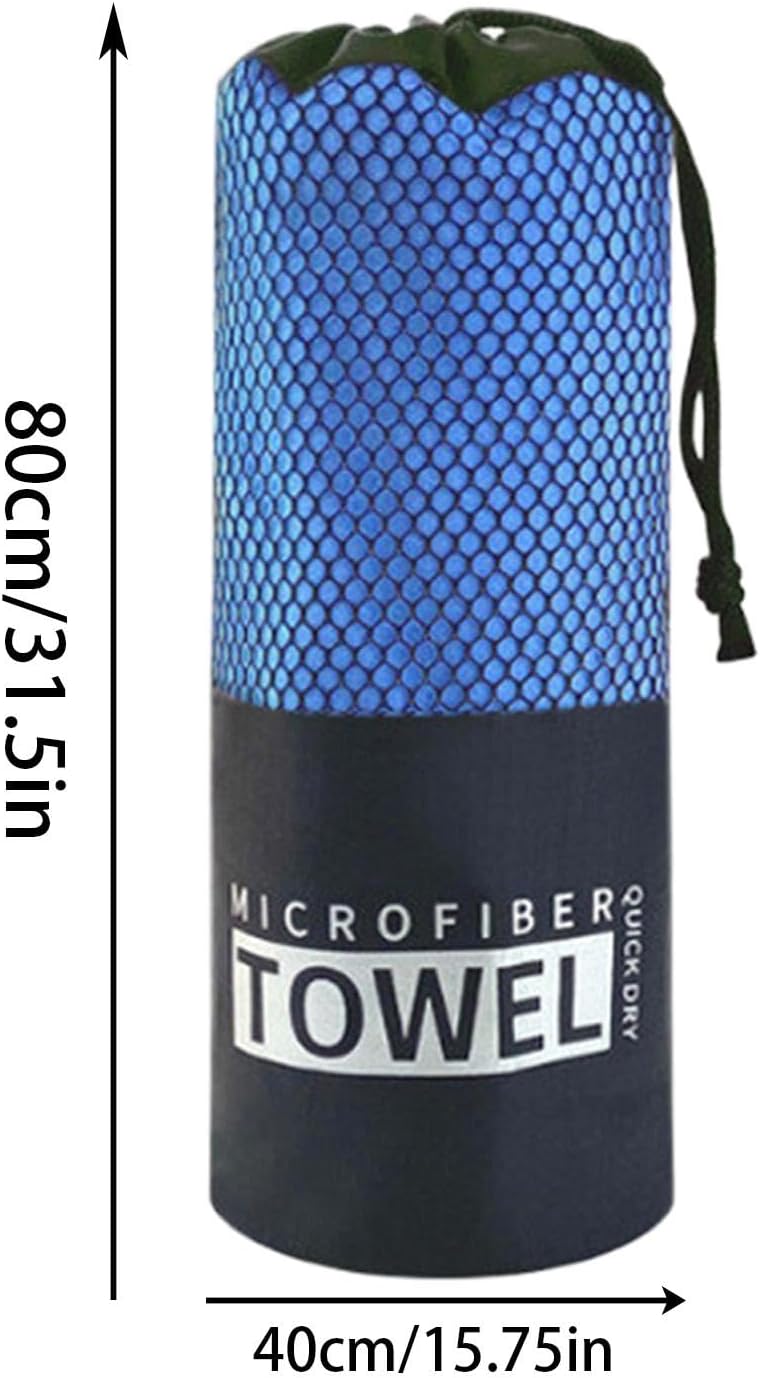 Microfiber Sports Towel, Travel Bath Cloth, Portable Quick Dry Super Absorbent Lightweight Gym Sweat Wipes Soft Workout Gear for Body, 15.75x31.5 Inches