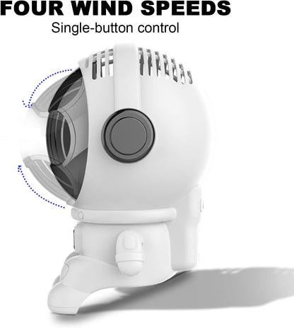 Bladeless Fan for Bedroom,Astronaut Shape Quiet Mini Personal Fan | Personal Cooling Desktop Handheld Electric Tool Bladeless Portable Mini for Dormitory Home Kitchen Student Bedroom