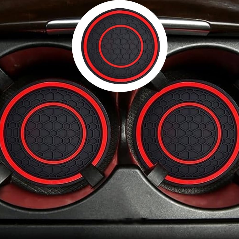 4 Pack 2.75 Inch Car Coasters for Cup Holder,Universal Auto Waterproof Coasters No-Slip Anti Dust Insert Coaster,Silicon Insulation Cup Mats for Vehicle Interior,Interior Accessories for Most Cars