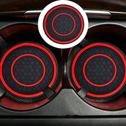 4 Pack 2.75 Inch Car Coasters for Cup Holder,Universal Auto Waterproof Coasters No-Slip Anti Dust Insert Coaster,Silicon Insulation Cup Mats for Vehicle Interior,Interior Accessories for Most Cars