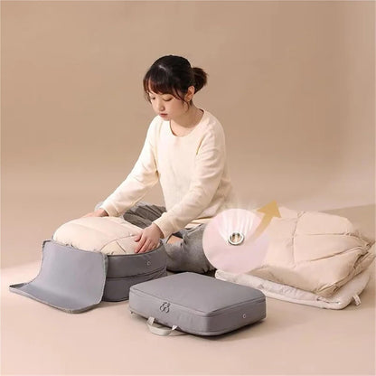 Baskets for closet organization Large Travel Compression Packing Box Portable Luggage Clothes Storage Bag Waterproof Drawer Bag(Blue,M36x26x10cm)