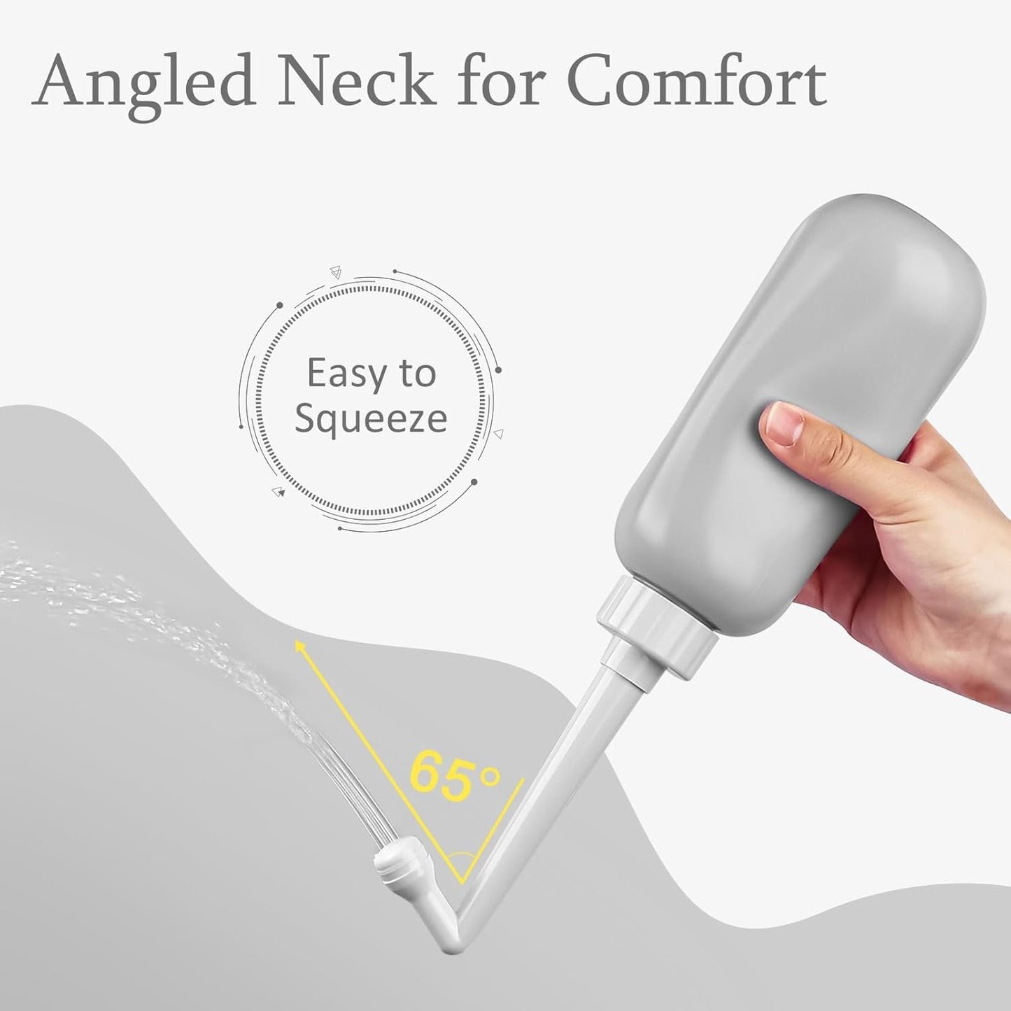 Portable Bidet Travel Large Capacity 450ml(15oz) Personal Bidet Toilet Handheld Bidet Gray