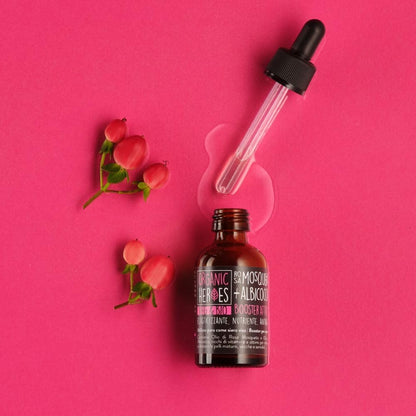 Organic Heroes | Rosehip + Apricot, Face Oil with Light Texture, Concentrate of Vitamins and Essential Elements, Anti-Aging and Soothing Effect, Ideal for Mature and Very Dry Skin, 30 ml