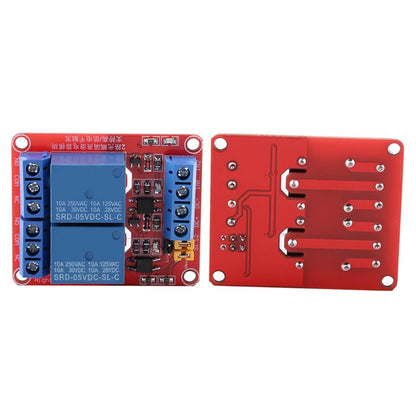 2 Channel Relay Module Optocoupler Isolation High Low Level Trigger for Home Automation (5V)