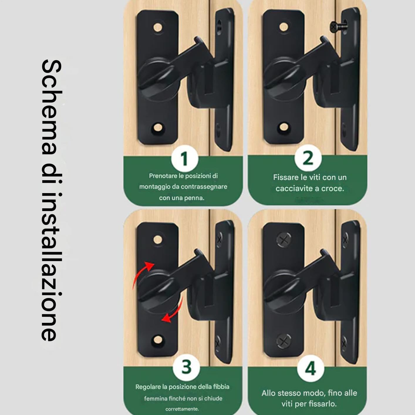Barn Door Lock, 90 Degree Stainless Steel Sliding Safety Latch, Heavy-Duty Household Security Locking Tool for Shutters, Sheds, Cabinets, and Interior Room Doors