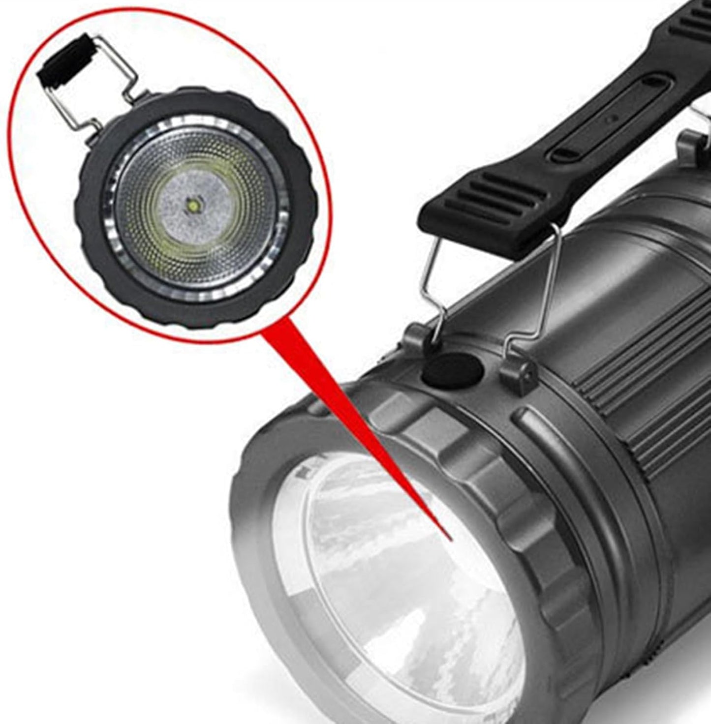 Zqkimzi LED Camping Lantern, Foldable Battery Powered Lantern, With Hook and Handle, Long Lasting Outdoor Lighting Multi Functional Survival Gear for RV, Travel, Hiking, Black
