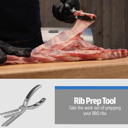 Stainless Steel Rib Membrane Remover Tool - Professional BBQ Rib Prep Gadget, Ergonomic Design for Easy Skin Removal, Dishwasher Safe & Restaurant Grade (1Pcs)