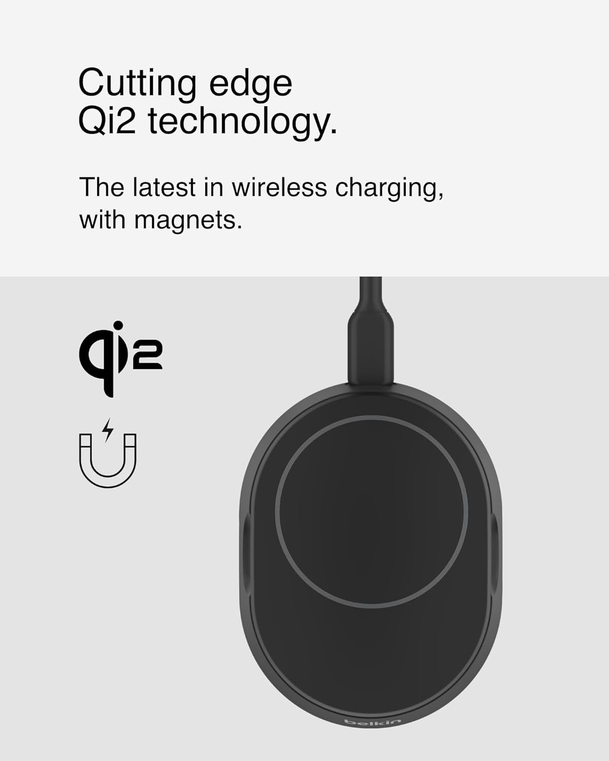 Belkin BoostCharge Pro 15W Convertible Magnetic Charging Stand, MagSafe-Compatible Fast Qi2 Charger for Apple iPhone 16/15/14/13 Series, Apple AirPods Pro, & More - Black