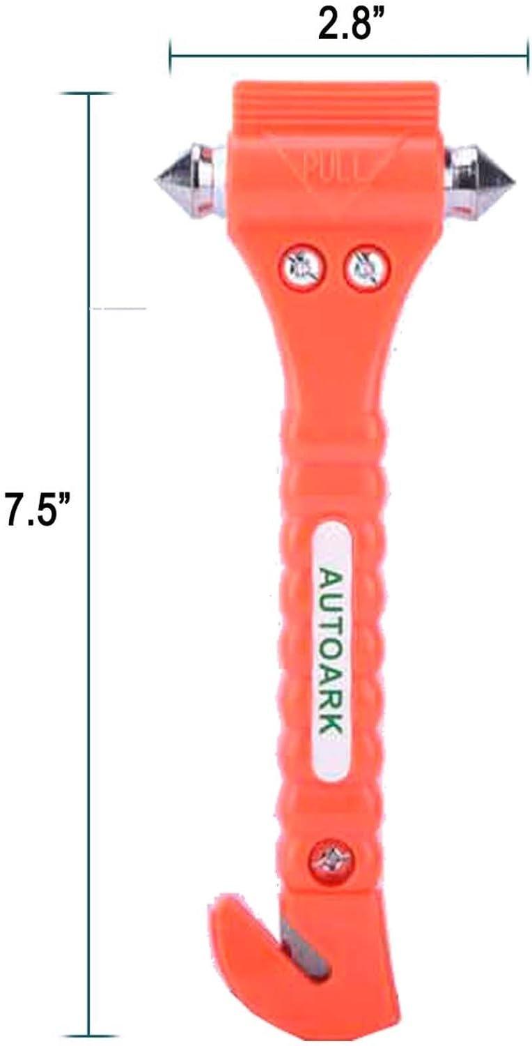 Autoark Car Safety Antiskid Hammer Seatbelt Cutter Emergency Class - Window Punch Breaker Auto Rescue Disaster Escape Life-Saving Hammer Tool,2 Pack,AZ-012