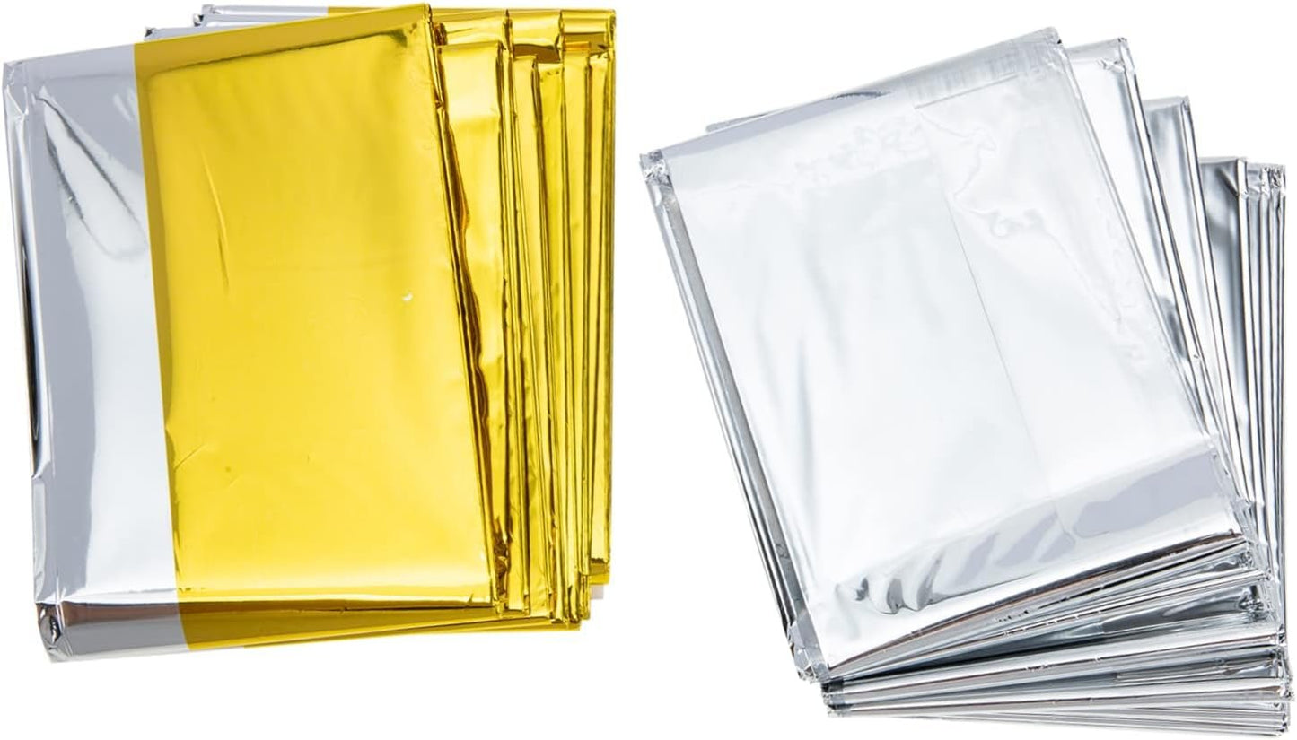 EXHUMKY 6Pcs Portable Emergency Blanket Multi Use Insulation Blankets for Outdoor Aid Survival Gear Lightweight for for Adventure Emergency Situations