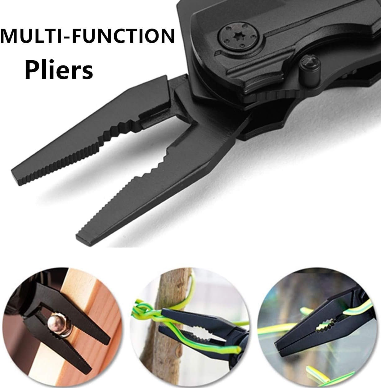 Pocket Multitool with Safety Locking Handy, Gifts for Men, 12 in 1 Multi Tool with Pliers Knife Bottle Opener Screwdriver Saw, Perfect for Outdoor, Survival, Camping, Hiking, Simple Repair
