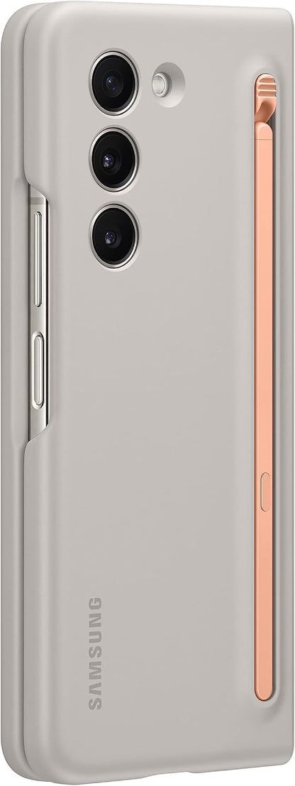 SAMSUNG Galaxy Z Fold5 Slim S Pen Phone Case with Built-in New Compact S Pen, Holder and Storage Slot for Pen, Vibrant Color Options, US Version, EF-OF94PCUEGUS, Sand