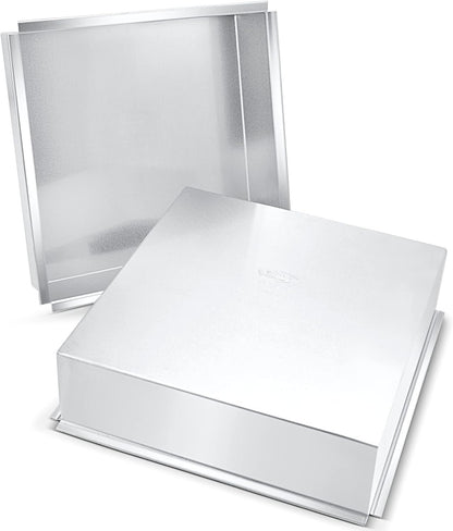 Crown 6 inch Square Cake Pan, 3" Deep, Heavy Duty, Straight Edges, Pure Aluminum, Made in Canada