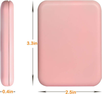 Kintion Pocket Mirror, 1X/3X Magnification LED Compact Travel Makeup Mirror, Compact Mirror with Light, Purse Mirror, Folding, Handheld, Small Lighted Mirror for Gift, Pink