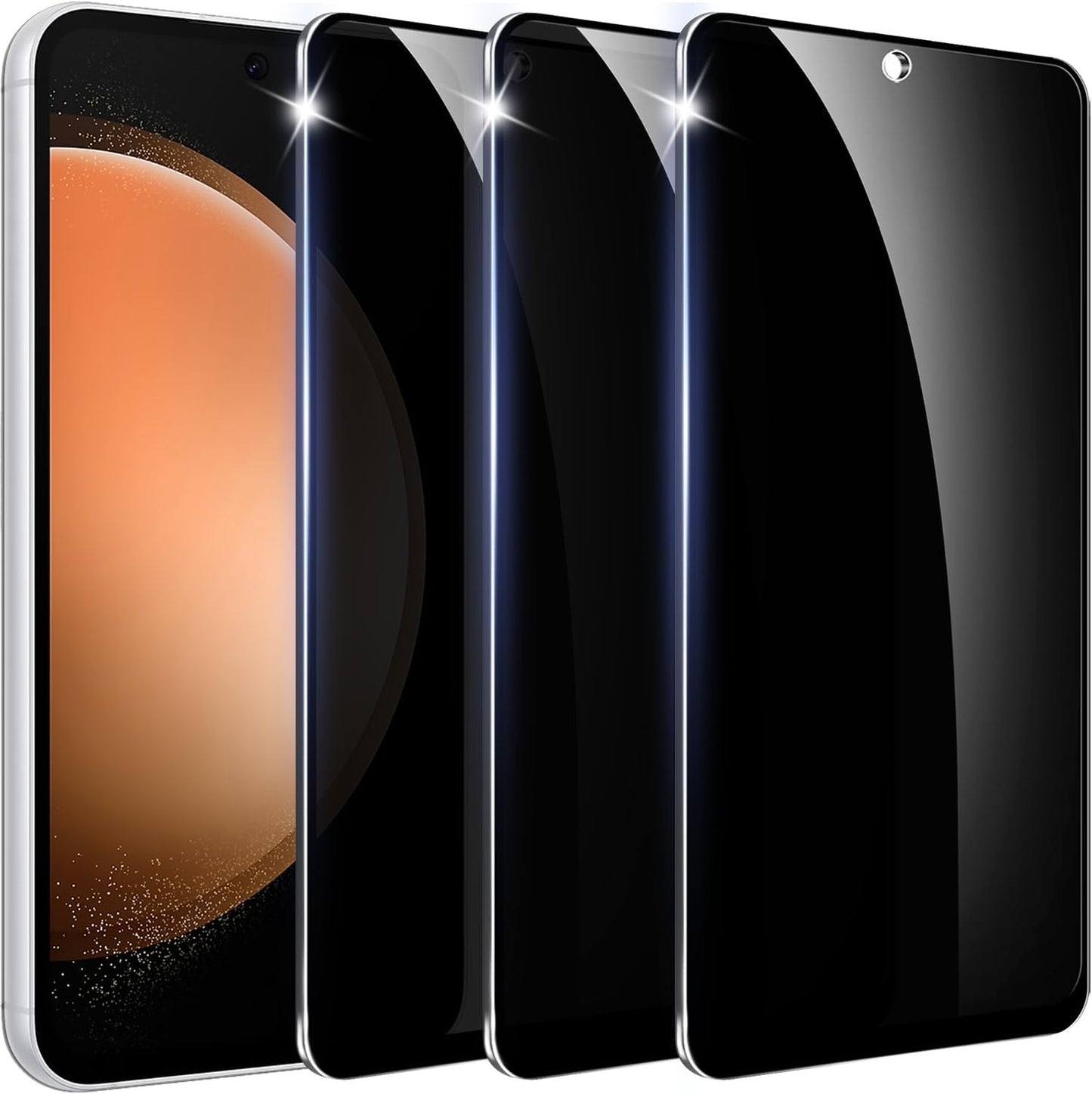 【3+1 Pack】Designed for Samsung Galaxy S23 FE Privacy Screen Protector,9H Tempered Glass,AntiSpy Film【Not Support Fingerprint Unlock】Amleute Compatible with Samsung S23 FE 5G