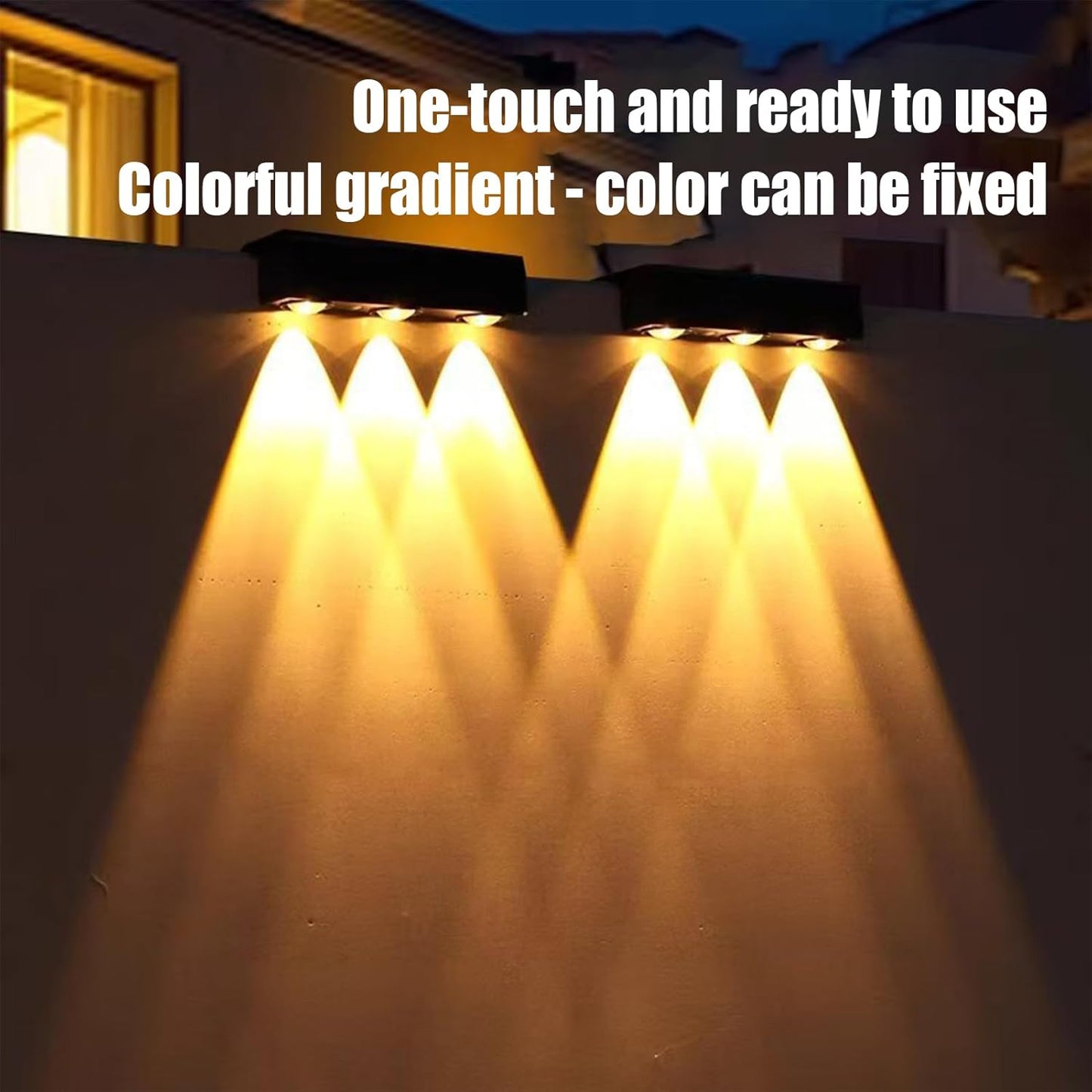 Waterproof Led Lamp, Solar Fence Lights, 4.72x3.35x1.57 Inches Decorative Automatic Smart Fence Lighting, for Patio, Deck, Backyard, Front Yard, Porch. Steps and Garage