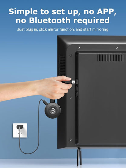 Wireless Display Adapter True 4K, 2.4G/5G WiFi Wireless HDMI Dongle, No Delay Screen Mirroring Video Audio Receiver for Phone Pad Tablet Laptop PC iOS Android Windows MacOS to TV Monitor Projector