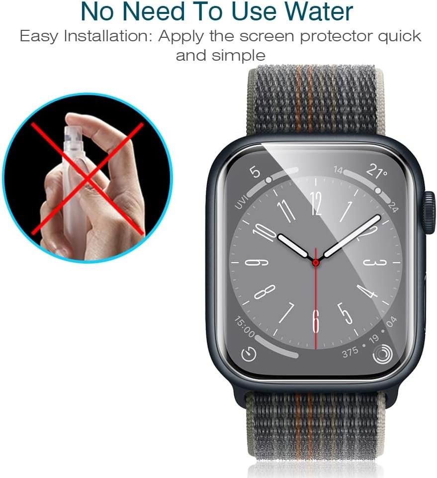 LK 6 Pack Screen Protector for Apple Watch Series SE/6/5/4/SE 2022 40mm, Apple Watch Series 9/8/7 41mm Screen Protector, Max Coverage, Bubble-Free, Anti-Scratch, iWatch 40mm Flexible TPU Clear Film