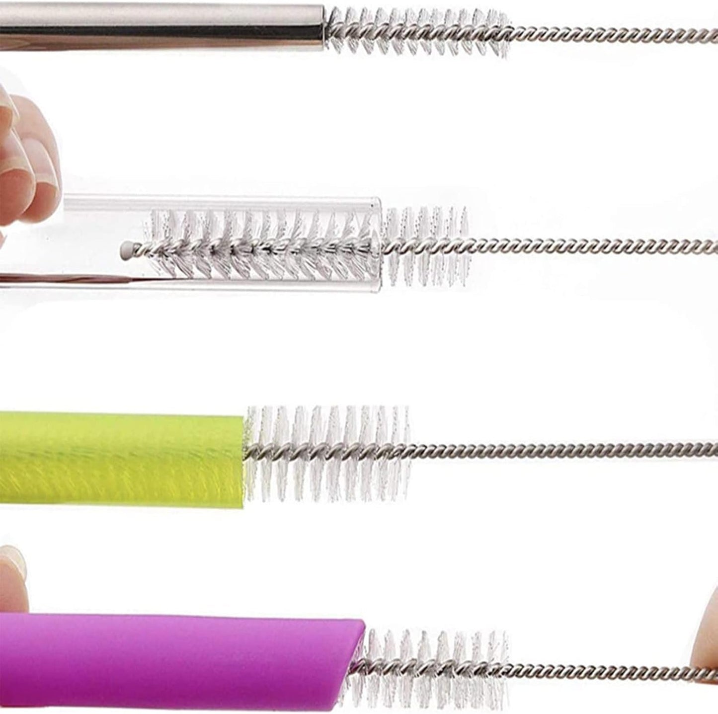 Pipe Straw Cleaner Brush 12 inch Long, 10 PCS Set Bristles Diameter(4+8+10+12+16mm) for Cleaning Straw, Pipe, Sippy Cup, Bottle and Tube