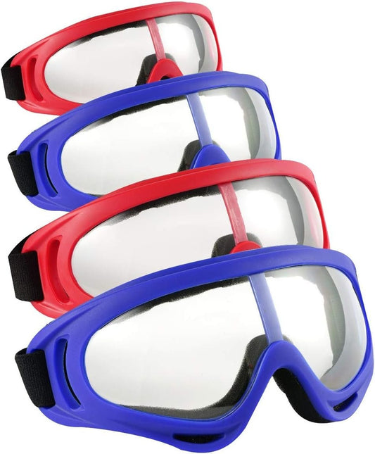 Locisne 4 Pack Safety Protection Glasses,Windproof Dustproof Protective Safety Goggles Flexible Eyewear Eye Glasses for Outdoor Sports CS Army Nerf Tactical Goggles Eye Protection