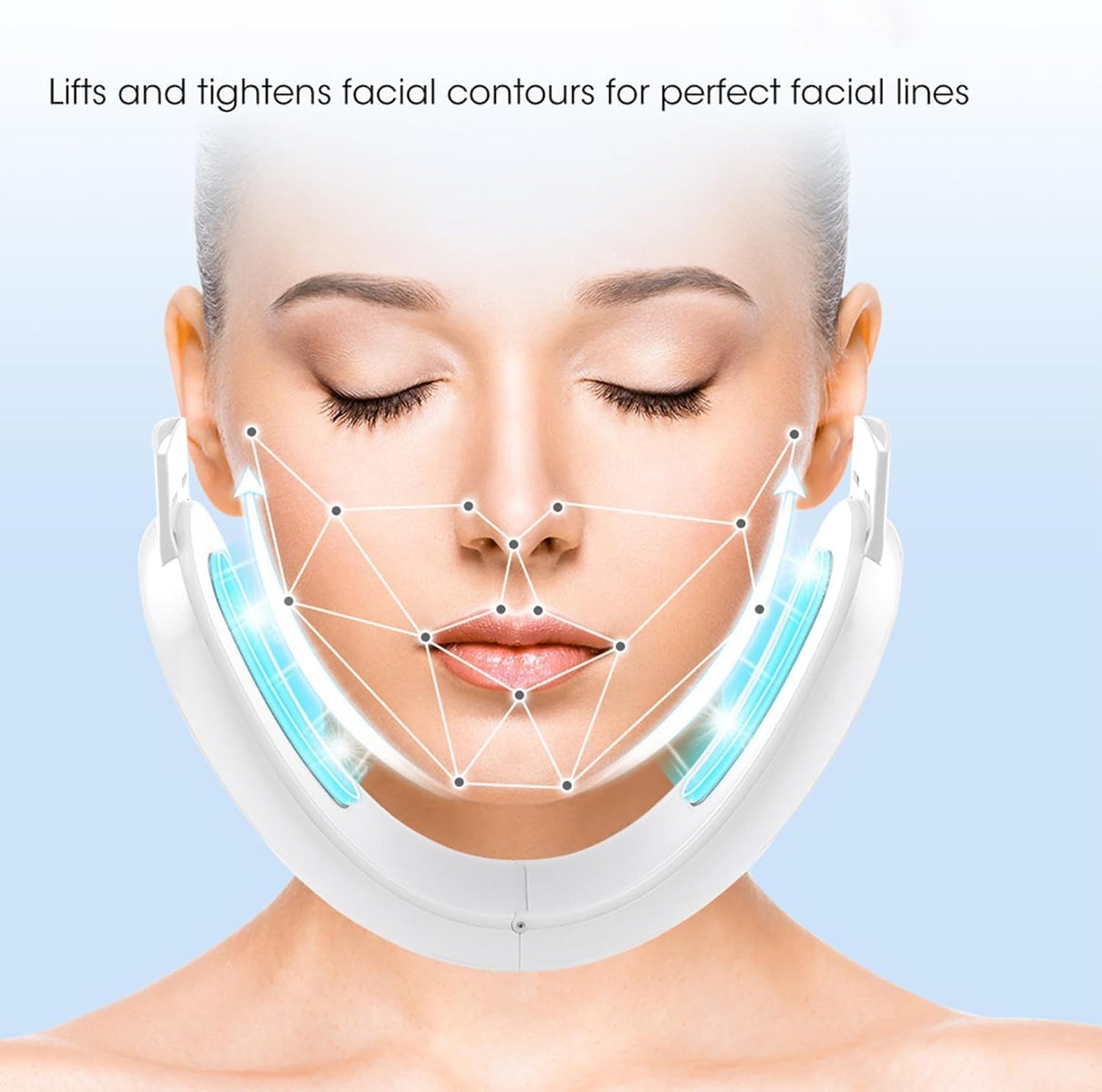 Contourflex 4-in-1 Massager, Reviona Facial Sculpting Device, With 5 Modes, 15 Adjustable Intensities, Tightens Jawline, Tightens Jawline, Reduces Sagging Skin (Pink)