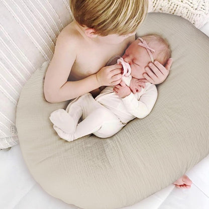lethooly Nursing Pillow Cover,Muslin Cotton,Removable Cover for Breastfeeding Pillows, 2-Pack Pillow Covers, Ultra-Soft Baby Nursing Pillow, Fits Newborn Feeding Pillow 22.5IN*18IN (Sand), FHFHR-3D