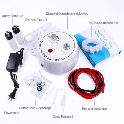 LIARTY 3 in 1 Diamond Microdermabrasion Machine, Professional Home Microdermabrasion Device, Sprayer Vacuum Peeling Beauty Equipment, Facial Blackhead Removal Skin Care Dermabrasion Salon