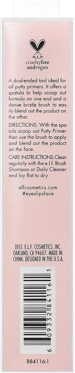 e.l.f. Putty Primer Brush & Applicator - Double Ended e.l.f. Putty Makeup Accessory - Made with Synthetic Bristles, Vegan & Cruelty Free