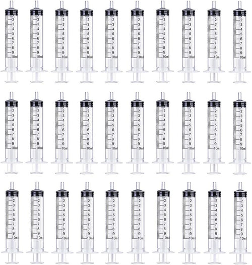 30 Pcs 10ml Plastic Syringe with Measurement, Without Needle, Suitable for Feeding Pets Watering Refilling(10ml,30pcs)