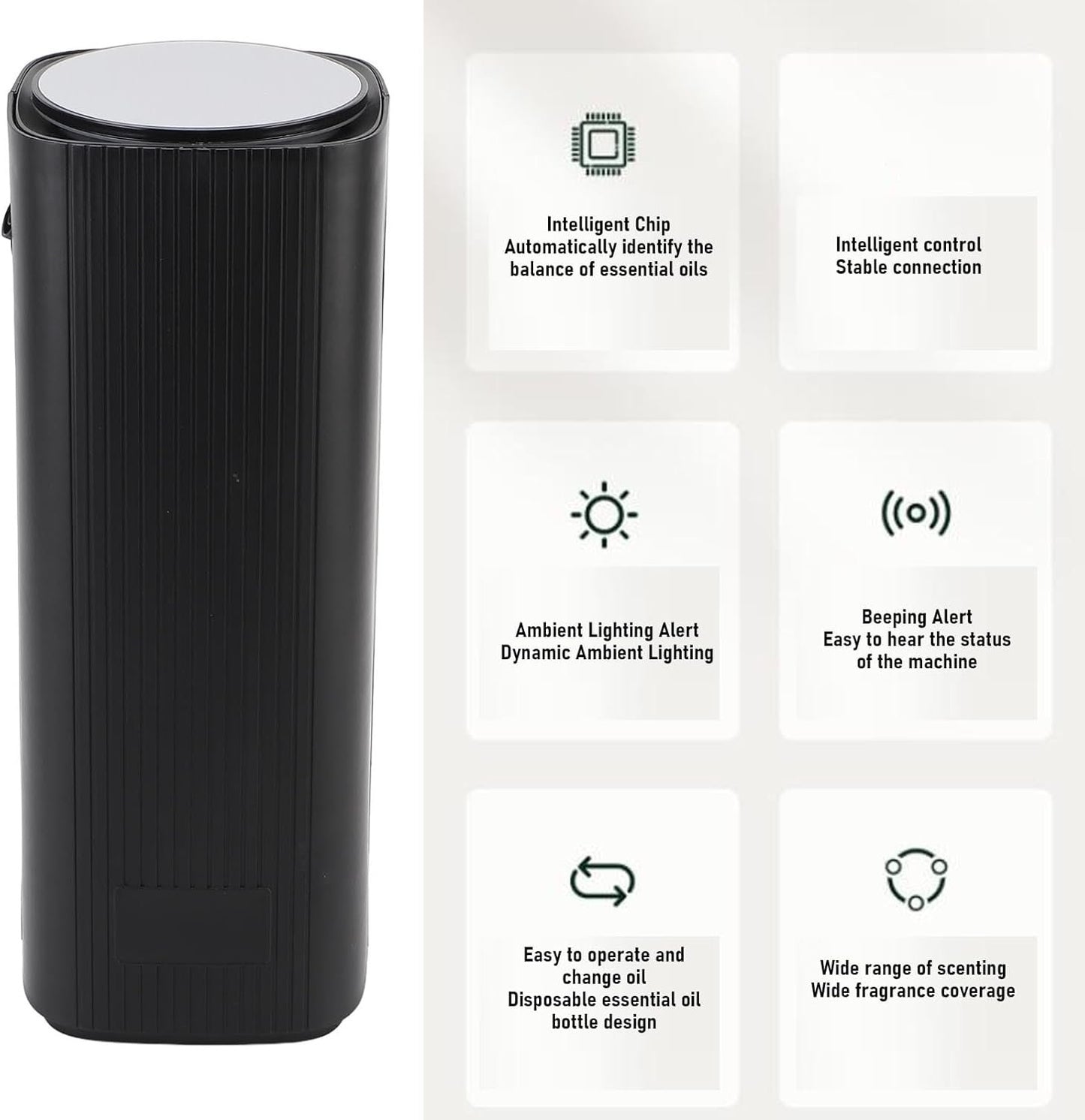 Smart Scent Air Machine, 900ml Quiet Bluetooth APP Control Aromatherapy Diffuser 750㎡ Essential Oil Diffuser with Ambient Light and Sound for Home Hotel Office Spa Club (US Plug