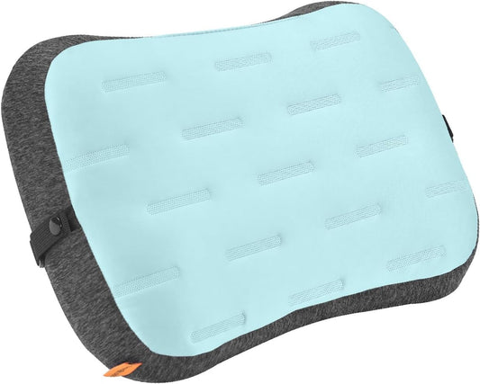 TREKOLOGY Inflatable Beach Pillow with Removable Washable Cover, Sand Bag Anchor & Adjustable Strap – Lightweight, Compact Travel Pillow for Beach, Pool, Hiking, and Outdoor Adventures
