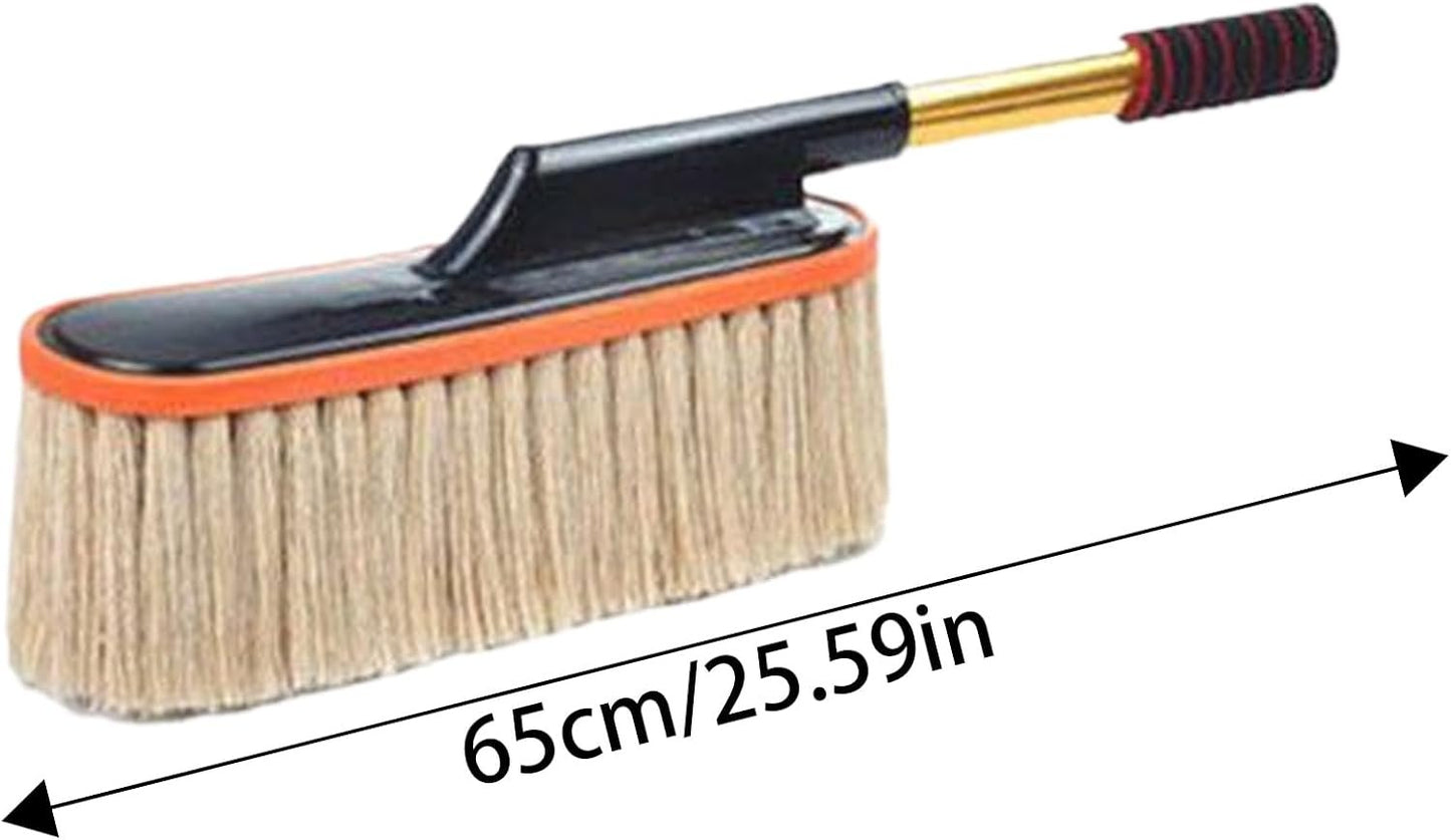Ceprznvey Car Duster Brush, Interior Detail Cleaning Tool, Car Mop Wax Cotton Hair, Portable & Durable Design, RV Truck Motorcycle Tire Wheels, 25.59 Inches, Stainless Steel Cotton