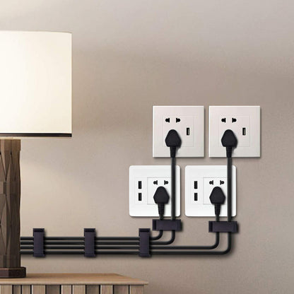 SOULWIT® 50Pcs Self Adhesive Cable Management Clips, Large Cable Organizers Wire Clips Cord Holder for TV PC Laptop Ethernet Cable Desktop Home Office (Black)