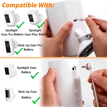 2Pack 24.9ft/7.6 m USB Power Charging Cable with Type-C Adapter Cable and LED Alert Light, Compatible with Ring Camera (Spotlight Cam, Stick Up Cam/Pro, Spotlight Cam Plus, Spotlight Cam Pro)