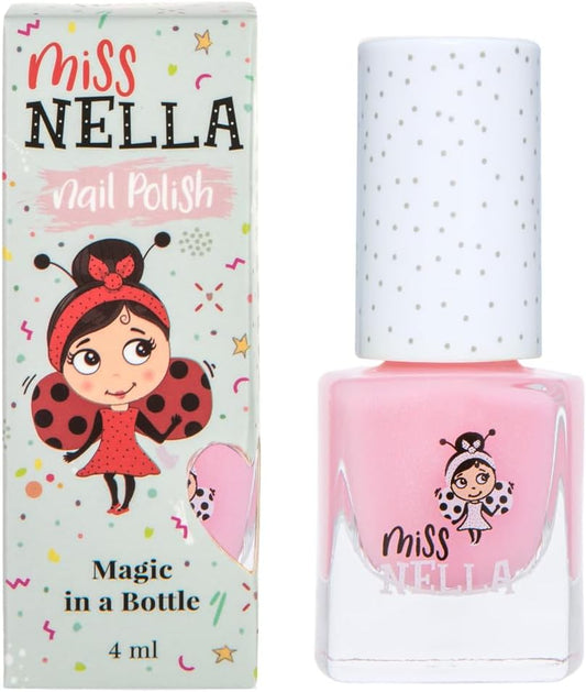 Miss Nella Cheeky Bunny Special Pink Glittery Nail Polish for Kids with Peel-off Water Based Formula by MissNella