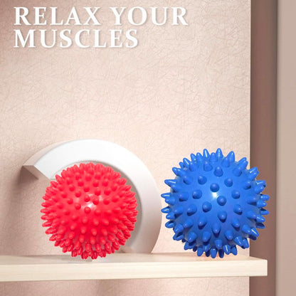 Spiky Massage Ball for Feet – Relieve Plantar Fasciitis, Muscle Recovery, Full Body Trigger Point Therapy, and Pain Relief – Pack of 2 (Blue & Red)