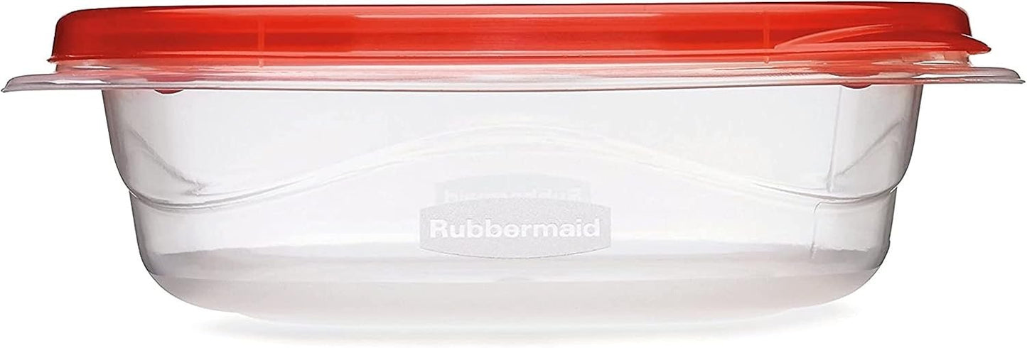 Rubbermaid TakeAlongs 2.9-Cup Square Food Storage Containers, 4-Pack, Chili Red