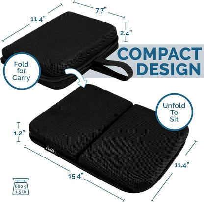 Ergo-Gel Travel Seat Cushion – Portable Airplane Seat Cushion – Gel Grid Design for Ultimate Seating Comfort – Foldable Cushions for Airplane Seats, Camping, Bleachers, Flights, Commute