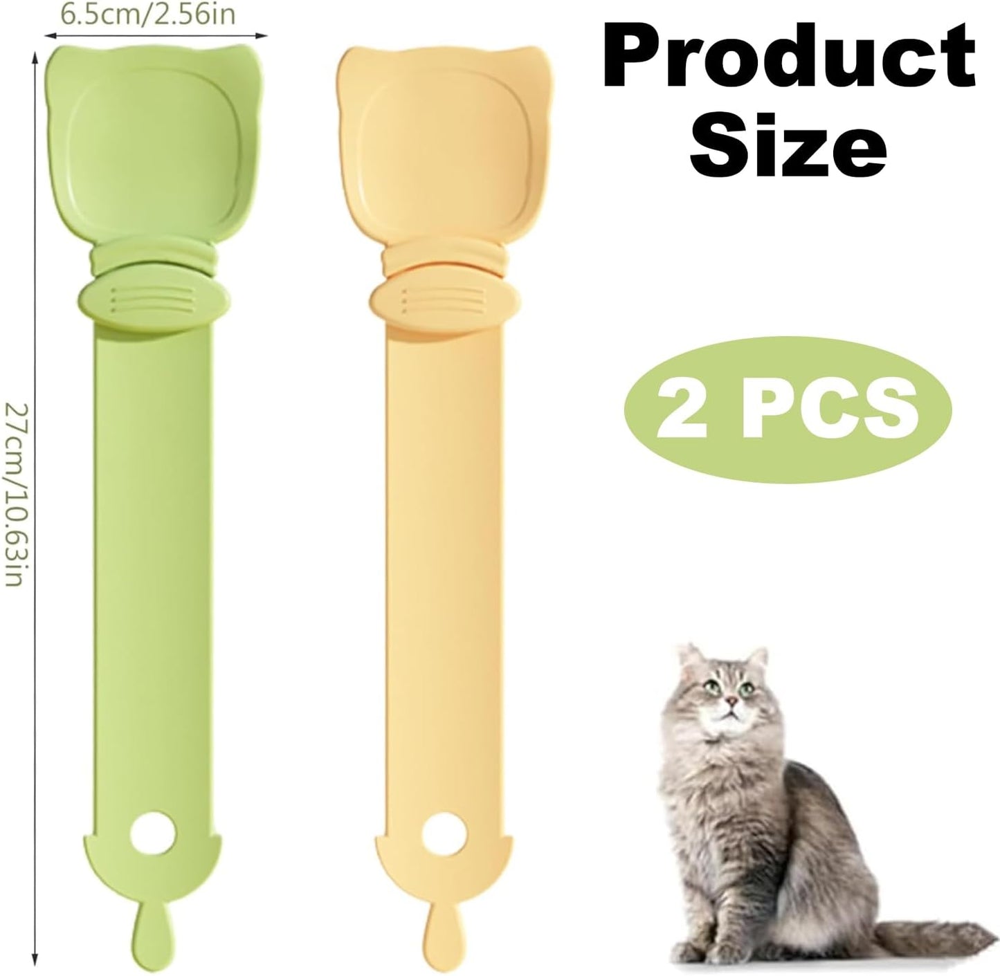 Pvieked 2 PCS Pet Food Spoon, Cat Strip Feeder, Wet Treat Cat Feeder Spoon, Cat Strip Happy Spoon, Multi-Functional Pet Spoons Cat Feeder, Feeding and Watering Supplies for Pet Cats and Dogs