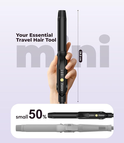 Farery Travel Hair Straightener and Curler 25mm Mini Hair Straightener with 4 Adjustable Temperatures Dual Ceramic Curling Tool for Short Hair Curling