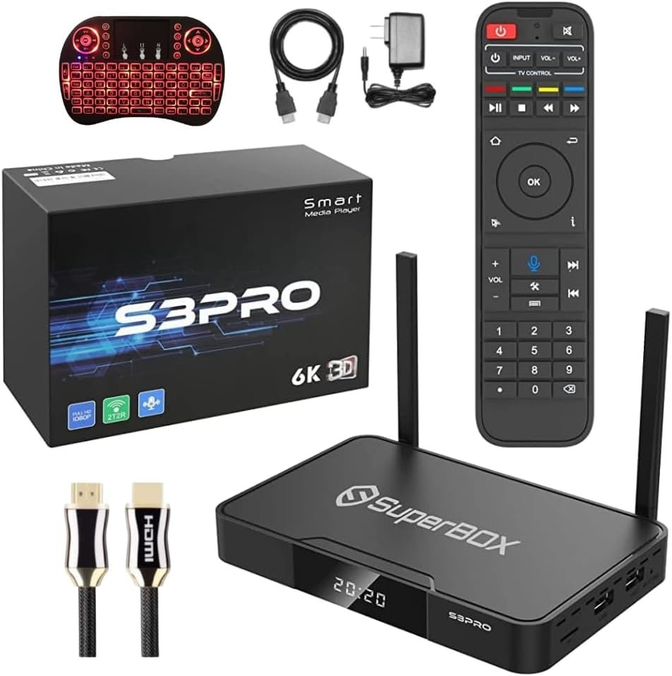 S3 Pro New Model 2022 Android 9 TV Box 2GB+32GB Wi-Fi with Voice Remote Control