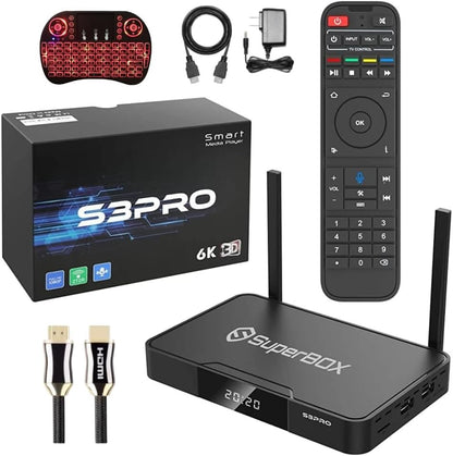 S3 Pro New Model 2022 Android 9 TV Box 2GB+32GB Wi-Fi with Voice Remote Control