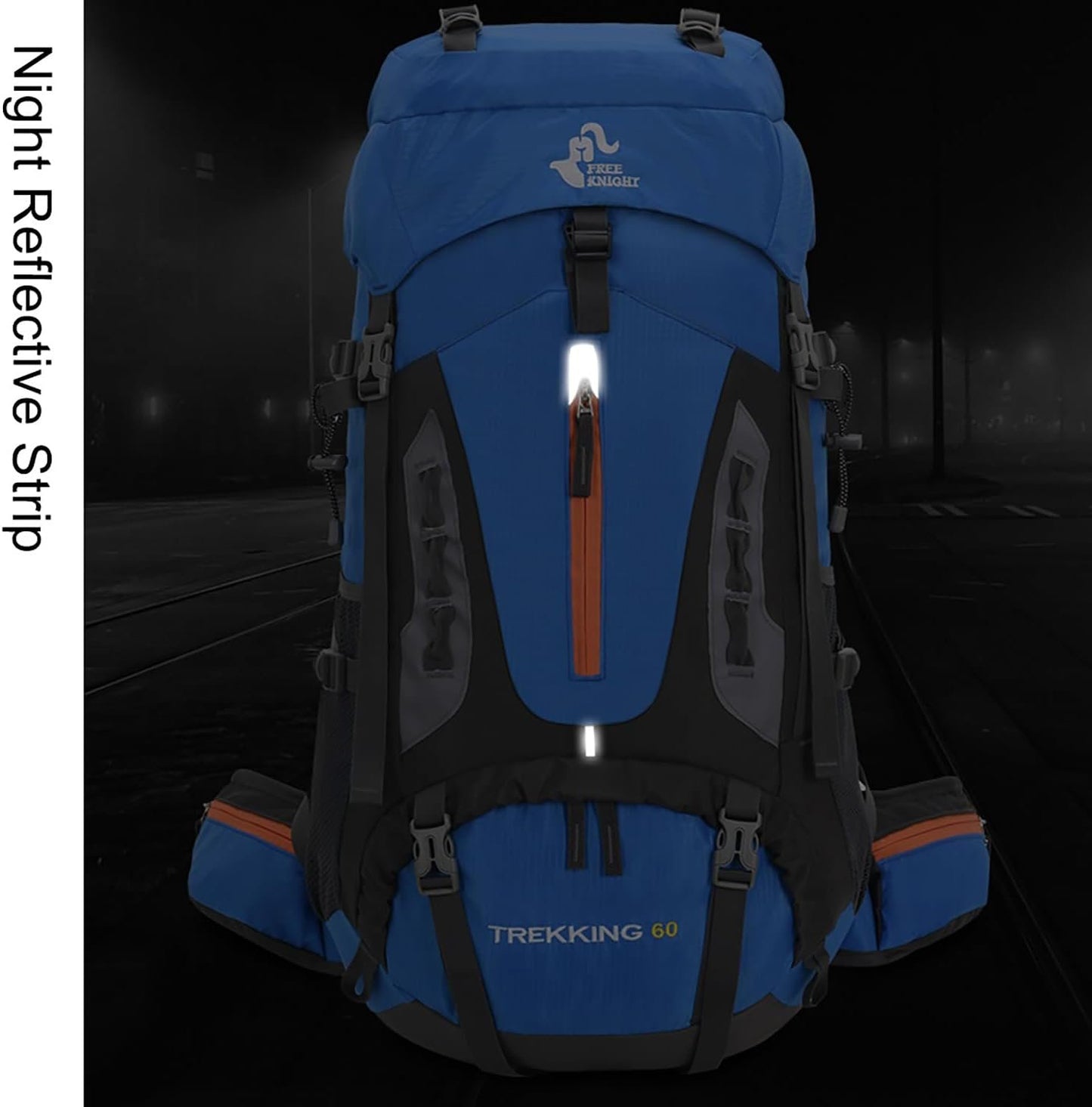 Bseash 60L Waterproof Hiking Camping Backpack with Rain Cover, Lightweight Outdoor Sport Travel Daypack for Climbing Touring