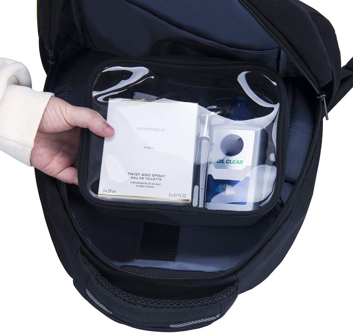 TSA Approved Toiletry Bag with Handle Strap, ANRUI Clear Travel Liquids Toiletries & Cosmetics Organizer Carry-On Luggage for Women and Men (Same Size)