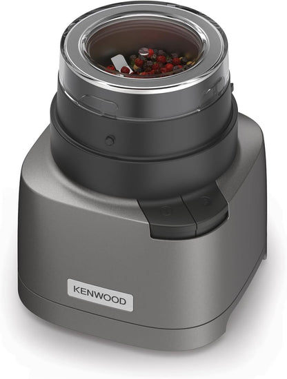 Kenwood Duo Prep CHP80.000SI, Food Chopper and Grinder 2-in-1 with Serrated Quadblades, High Speed Compact Grinder, Non Slip Base, Dishwasher Safe, 800W, Silver