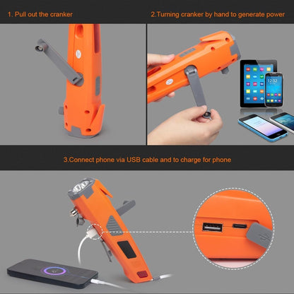 LUXON Emergency Tool 7-in-1 Car Safety Tool,Includes Window Hammer,Seat Belt Cutter,LED Flashlight,Rescue Tool Contains USB Charger,SOS Light,Hand Cranking Charge for Vehicle Escape/Field Survival