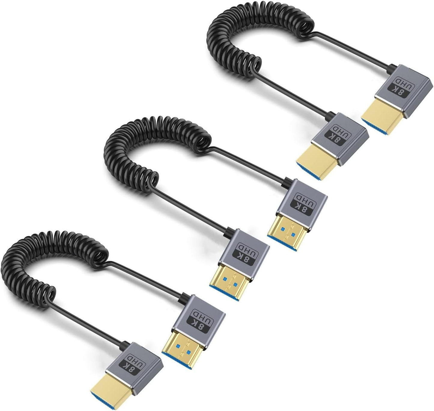 2.1 Version Coiled Video Cord 8K@60Hz Extension Cable 48Gbps for 1080p Video Streaming Line Extension Line