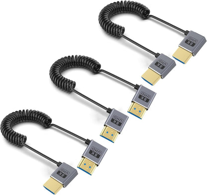 2.1 Version Coiled Video Cord 8K@60Hz Extension Cable 48Gbps for 1080p Video Streaming Line Extension Line